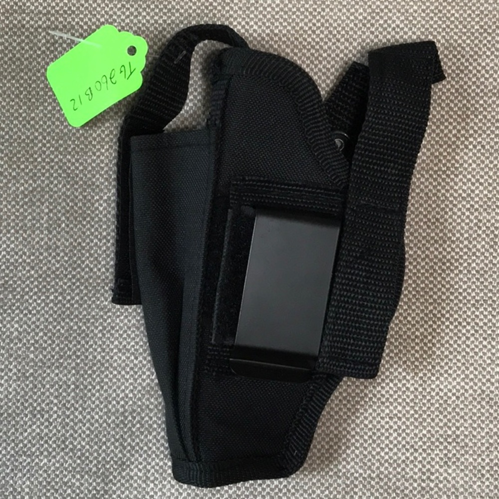 Black Ambidextrous Belt Holster with pouch Size 12
